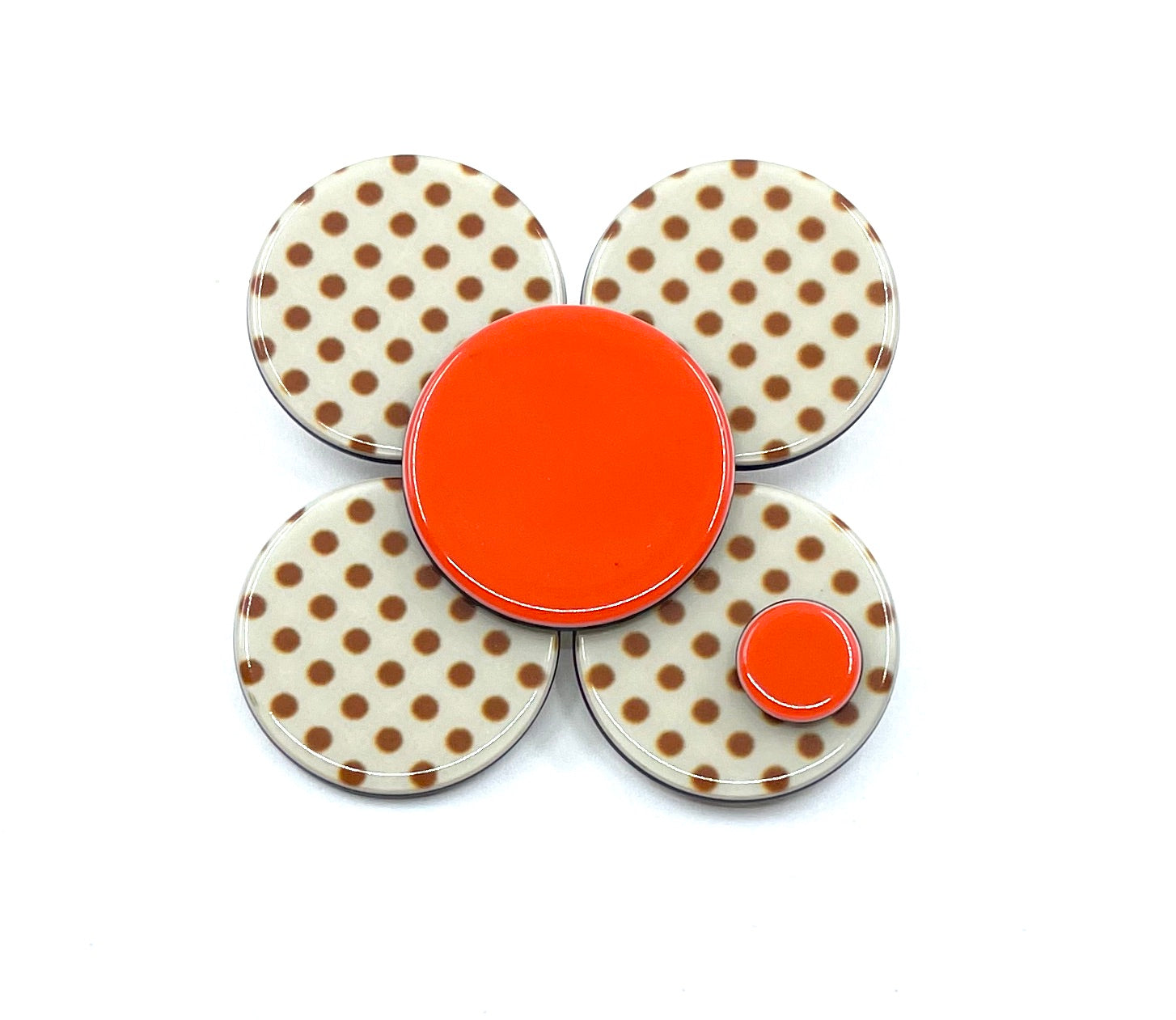 Florence brooch - Cream Polka PM1108 Default Title Official JT Merch