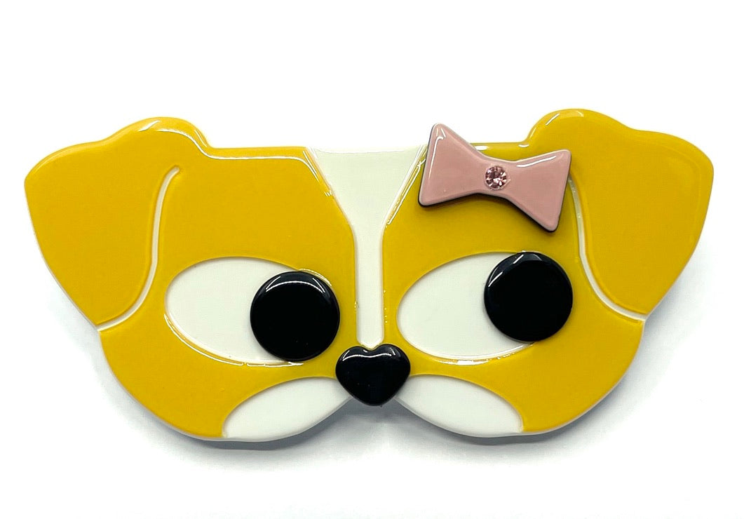 Dog with bow barrette - Mustard PM1108 Default Title Official JT Merch