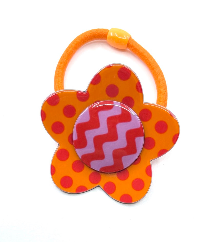 Bibi flower ponytail - Orange spot PM1108 Default Title Official JT Merch