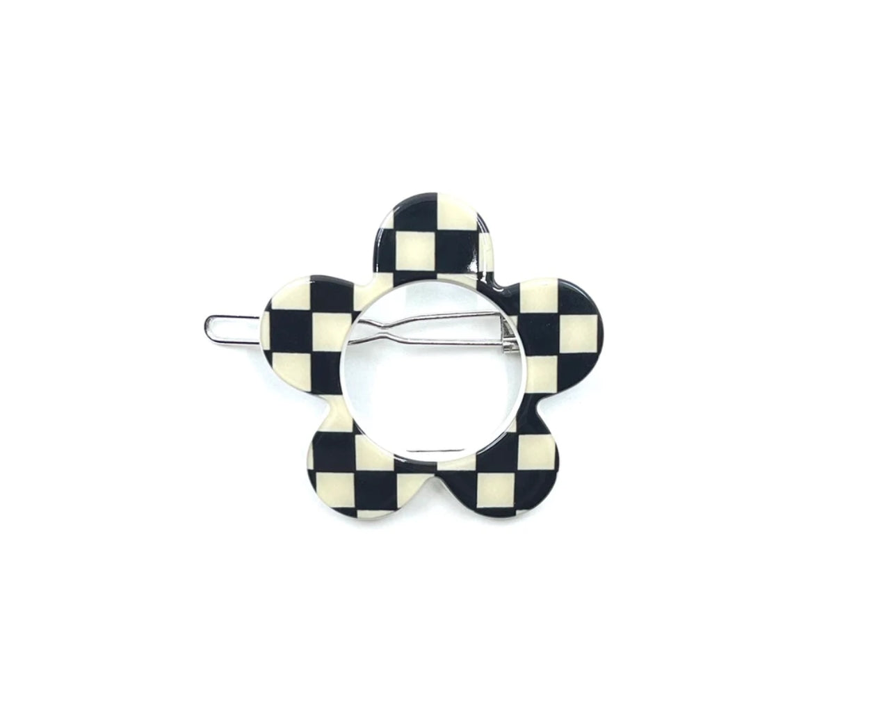 Boston Hairclip - black cream check PM1108 Default Title Official JT Merch