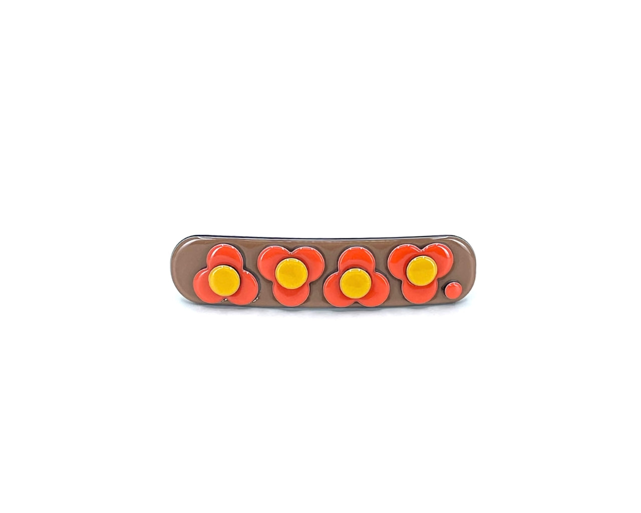 Barcelona Mini Barrette - Brown / Coral PM1108 Default Title Official JT Merch