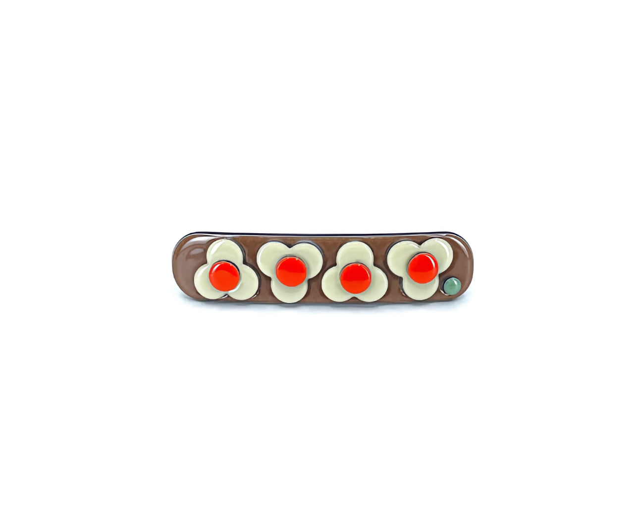 Barcelona Mini Barrette - Brown / Cream PM1108 Default Title Official JT Merch