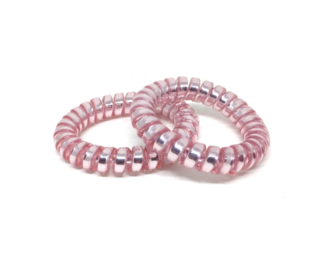 Large Spiral Hair Ties - metallic dusty pink PM1108 Default Title Official JT Merch