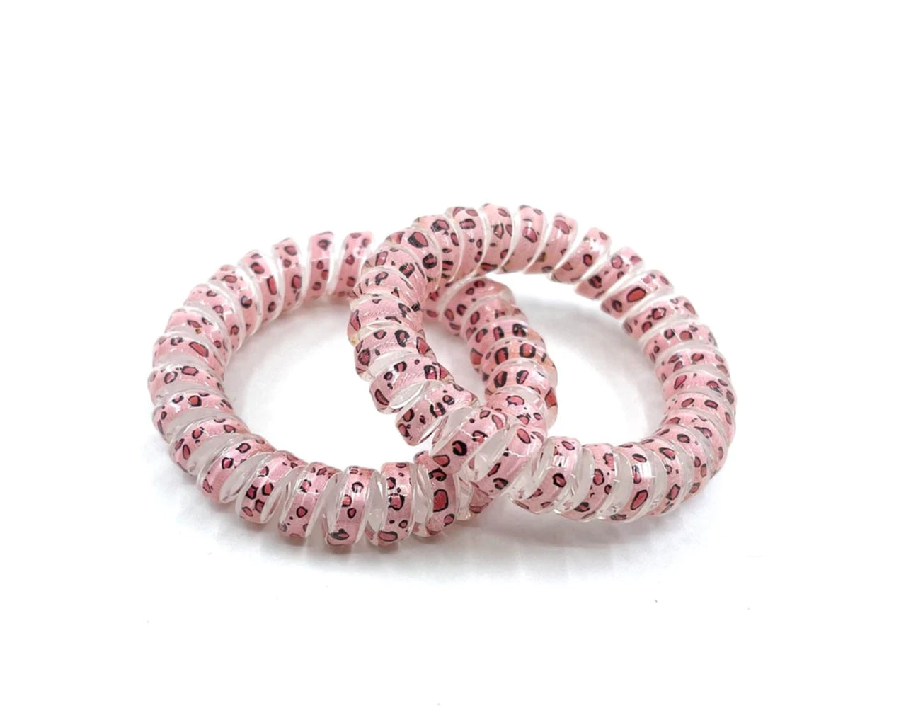 Large Spiral Hair Ties - pink leopard PM1108 Default Title Official JT Merch