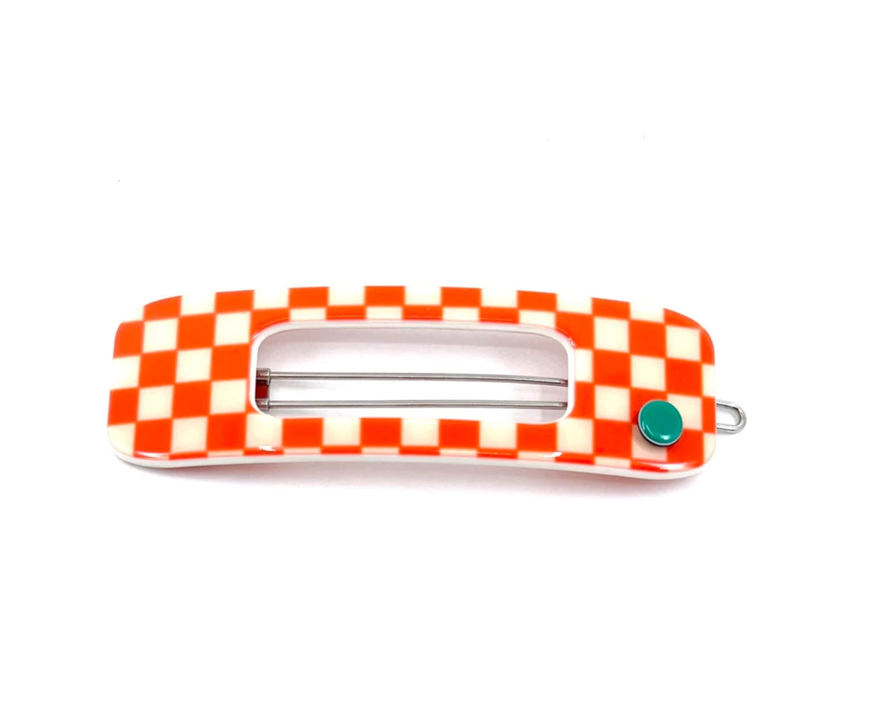 Toulouse Hairclip - orange cream check PM1108 Default Title Official JT Merch